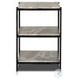 Felix Hammered Grey and Clear Powder Coat 3 Shelf Nightstand