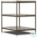 Felix Antique Brass and Canyon Marble 3 Shelf Nightstand
