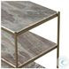 Felix Antique Brass and Canyon Marble 3 Shelf Nightstand