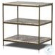 Felix Antique Brass and Canyon Marble 3 Shelf Nightstand