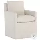 Effie Linen Fabric Glenrose Wheeled Dining Armchair