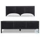 Sydney Black Wash and Black Cane Queen Upholstered Bed
