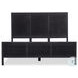 Sydney Black Wash and Black Cane Queen Upholstered Bed