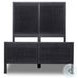Sydney Black Wash and Black Cane Twin Upholstered Bed