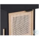 Riverton Black Oak and Natural Rattan Desk