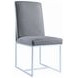 Starlight Grey Matte Velvet Dining Chair Set of 2