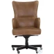 Hubert Tobacco Tan Faux Leather Adjustable Office Chair