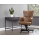 Hubert Tobacco Tan Faux Leather Adjustable Office Chair