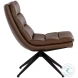 Harrison Missouri Mahogany Leather Swivel Lounge Chair