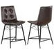 Rennes Brown And Gunmetal Counter Height Stool Set Of 2