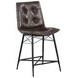 Rennes Brown And Gunmetal Counter Height Stool Set Of 2