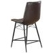 Rennes Brown And Gunmetal Counter Height Stool Set Of 2