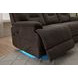 Zecliner Zofa Umber Performance Fabric 87" Zero Gravity Power Sleep Reclining Sofa with USB Charging and LED