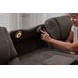 Zecliner Zofa Umber Performance Fabric 87" Zero Gravity Power Sleep Reclining Sofa with USB Charging and LED