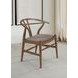 Dinah Brown Danish Y Shaped Back Wishbone Side Chair Set of 2