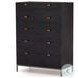 Trey Black Wash Poplar 5 Drawer Dresser