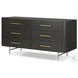 Fletcher Distressed Black Oak 6 Drawer Dresser