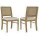 Arini Sand Wash Rattan Cane Dining Side Chair Set of 2
