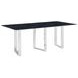 Desden Gray Marble And Stainless Steel 79" Rectangular Dining Table