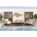 Potenza Palazzo Cream Performance Fabric Outdoor Arm Chair