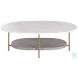 Solenne White And Antique Brass Coffee Table