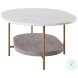 Solenne White And Antique Brass Coffee Table