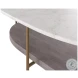 Solenne White And Antique Brass Coffee Table
