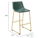 Augusta Green And Gold Bar Stool Set of 2