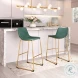 Augusta Green And Gold Bar Stool Set of 2