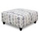 Amos Pebble Gray and White Square Ottoman