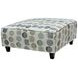Amos Pebble Gray and White Square Ottoman