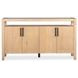 Somerset Butternut 4 Door Glass Top Sideboard