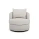 Silvi Off White Upholstered Swivel Accent Chair