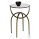 Alicent White And Antique Brass End Table