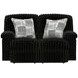Comet Black 60" Lay Flat Reclining Loveseat