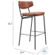 Charon Vintage Brown Bar Stool Set Of 2