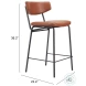 Charon Vintage Brown Counter Height Stool Set Of 2