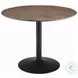 Clora Walnut and Black Round Dining Table