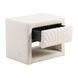 Baris Ivory Upholstered 1 Drawer Nightstand