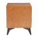 Zarif Black and Walnut Upholstered 2 Drawer Nightstand