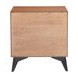 Zarif Black and Walnut Upholstered 2 Drawer Nightstand