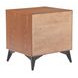 Zarif Black and Walnut Upholstered 2 Drawer Nightstand