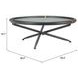 Aneis Black Round Glass Top Cocktail Table