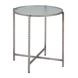 Vetro Silver Round Glass Top Side Table