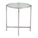 Vetro Silver Round Glass Top Side Table