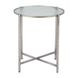 Vetro Silver Round Glass Top Side Table