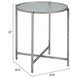 Vetro Silver Round Glass Top Side Table