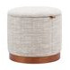 Fije Gray Upholstered Round Storage Ottoman