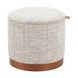 Fije Gray Upholstered Round Storage Ottoman