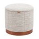 Fije Gray Upholstered Round Storage Ottoman